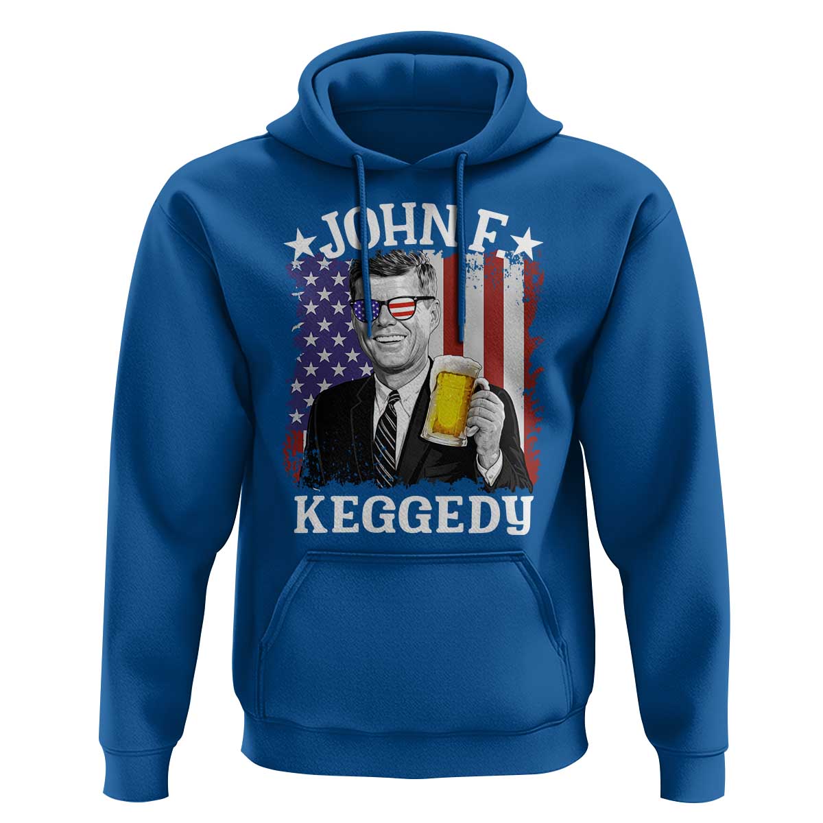 John F Kennedy Hoodie 4th of July America Flag Beer