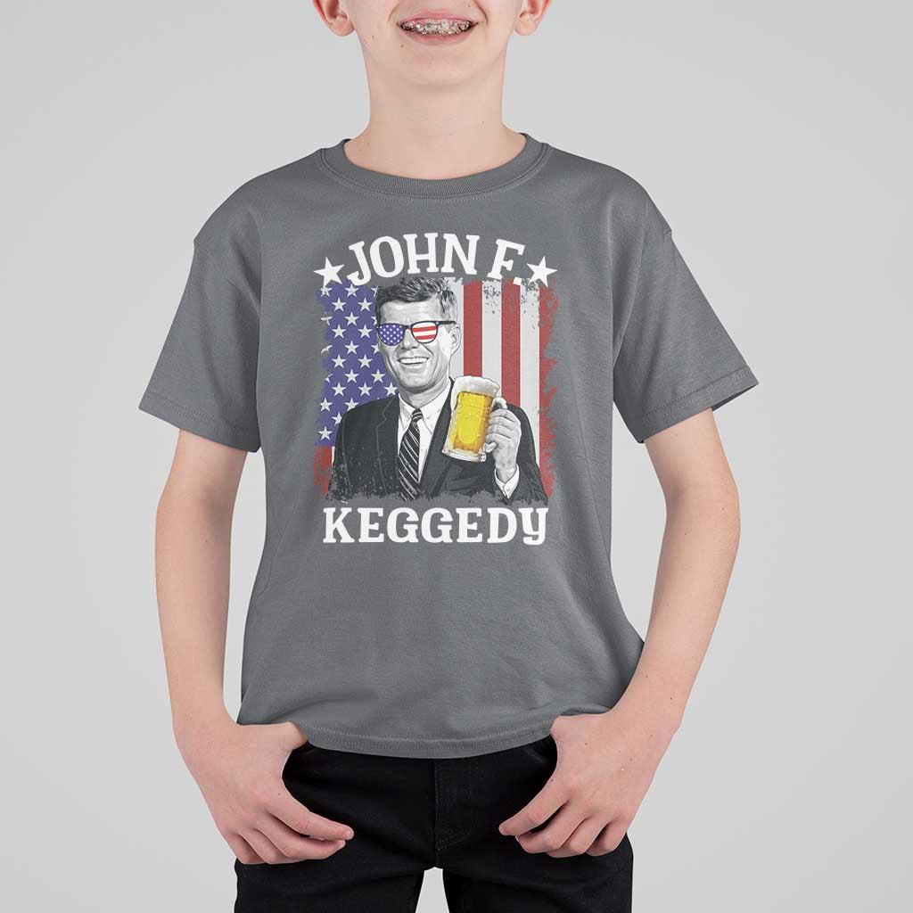John F Kennedy T Shirt For Kid 4th of July America Flag Beer