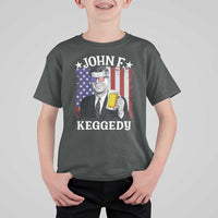 John F Kennedy T Shirt For Kid 4th of July America Flag Beer
