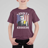 John F Kennedy T Shirt For Kid 4th of July America Flag Beer