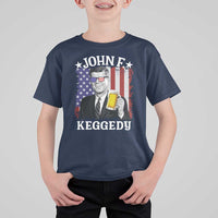 John F Kennedy T Shirt For Kid 4th of July America Flag Beer