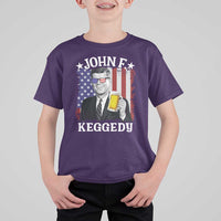 John F Kennedy T Shirt For Kid 4th of July America Flag Beer