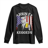 John F Kennedy Long Sleeve Shirt 4th of July America Flag Beer