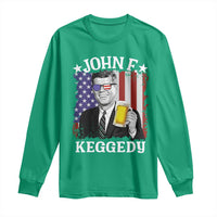 John F Kennedy Long Sleeve Shirt 4th of July America Flag Beer