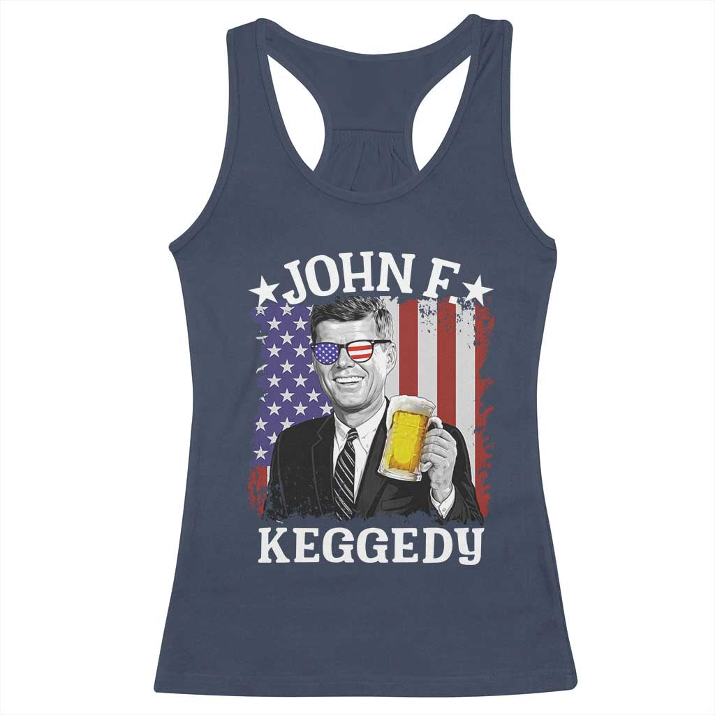John F Kennedy Racerback Tank Top 4th of July America Flag Beer