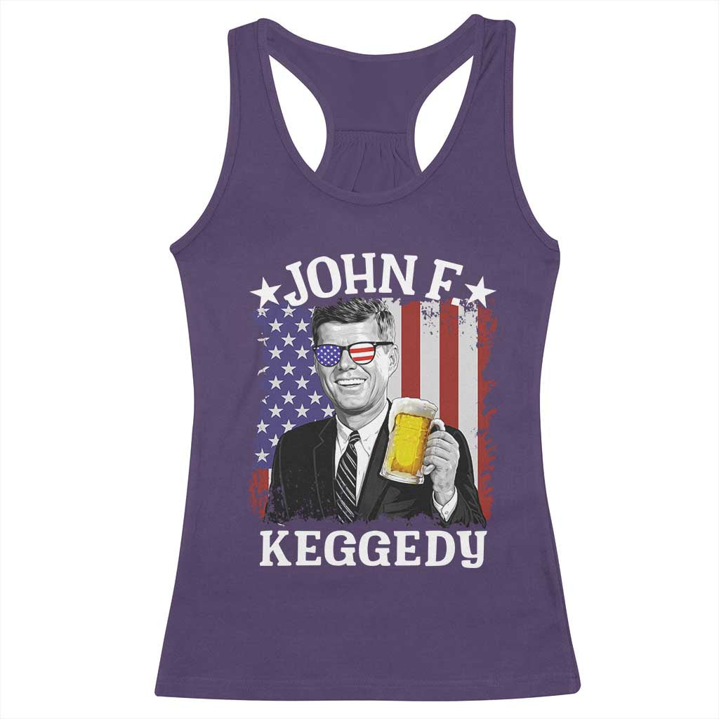 John F Kennedy Racerback Tank Top 4th of July America Flag Beer