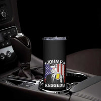 John F Kennedy Skinny Tumbler 4th of July America Flag Beer