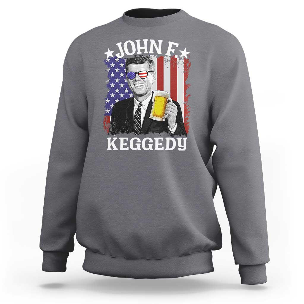 John F Kennedy Sweatshirt 4th of July America Flag Beer