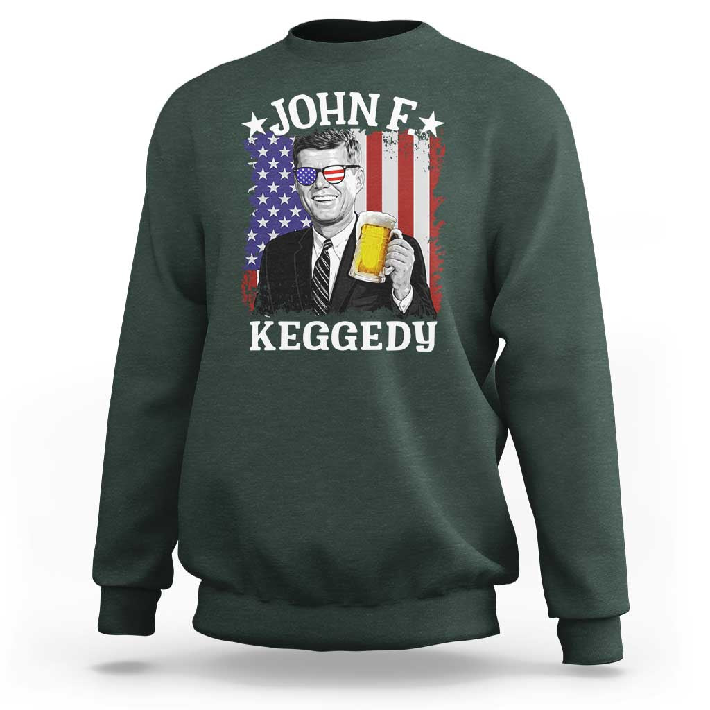 John F Kennedy Sweatshirt 4th of July America Flag Beer