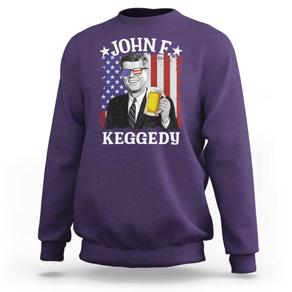 John F Kennedy Sweatshirt 4th of July America Flag Beer