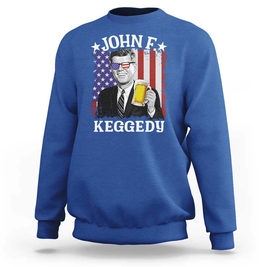 John F Kennedy Sweatshirt 4th of July America Flag Beer