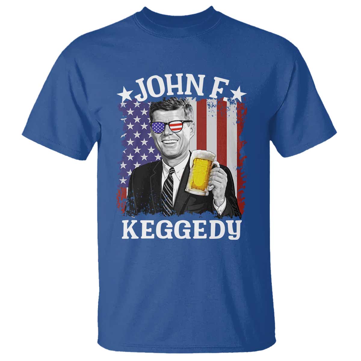 John F Kennedy T Shirt 4th of July America Flag Beer