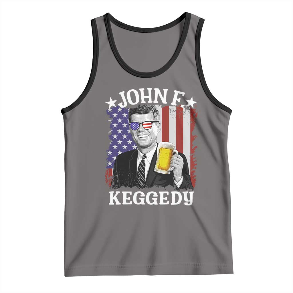 John F Kennedy Tank Top 4th of July America Flag Beer