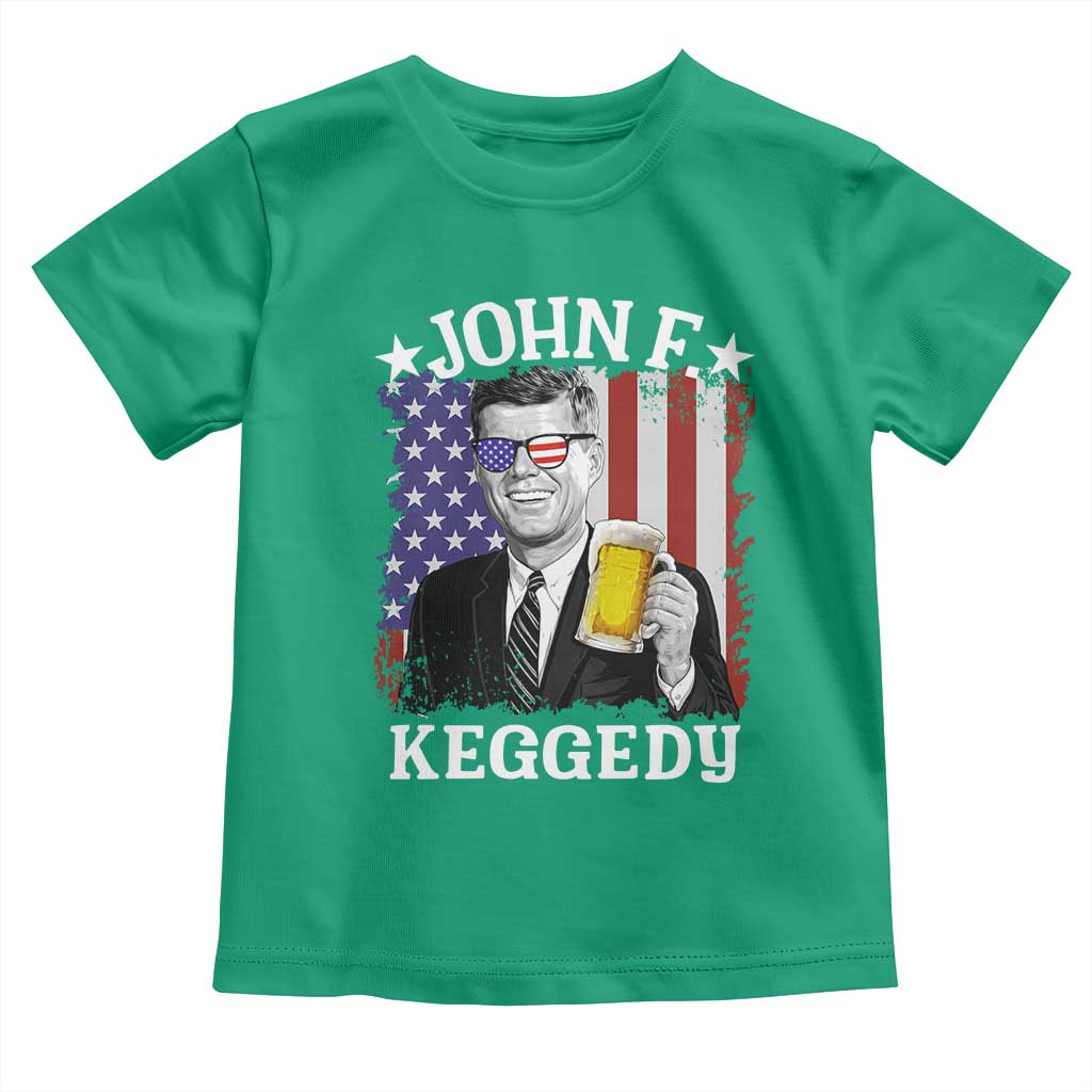 John F Kennedy Toddler T Shirt 4th of July America Flag Beer