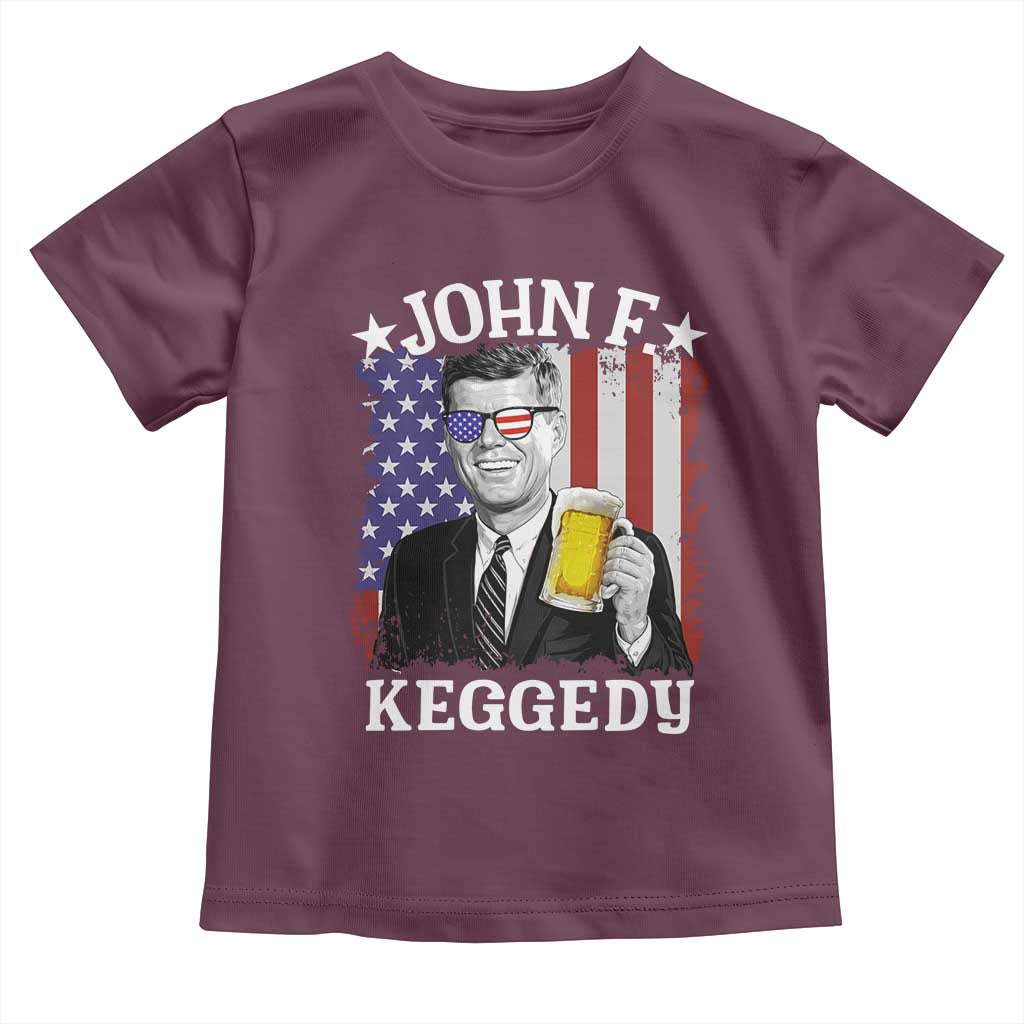 John F Kennedy Toddler T Shirt 4th of July America Flag Beer