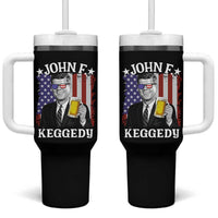 John F Kennedy Tumbler With Handle 4th of July America Flag Beer