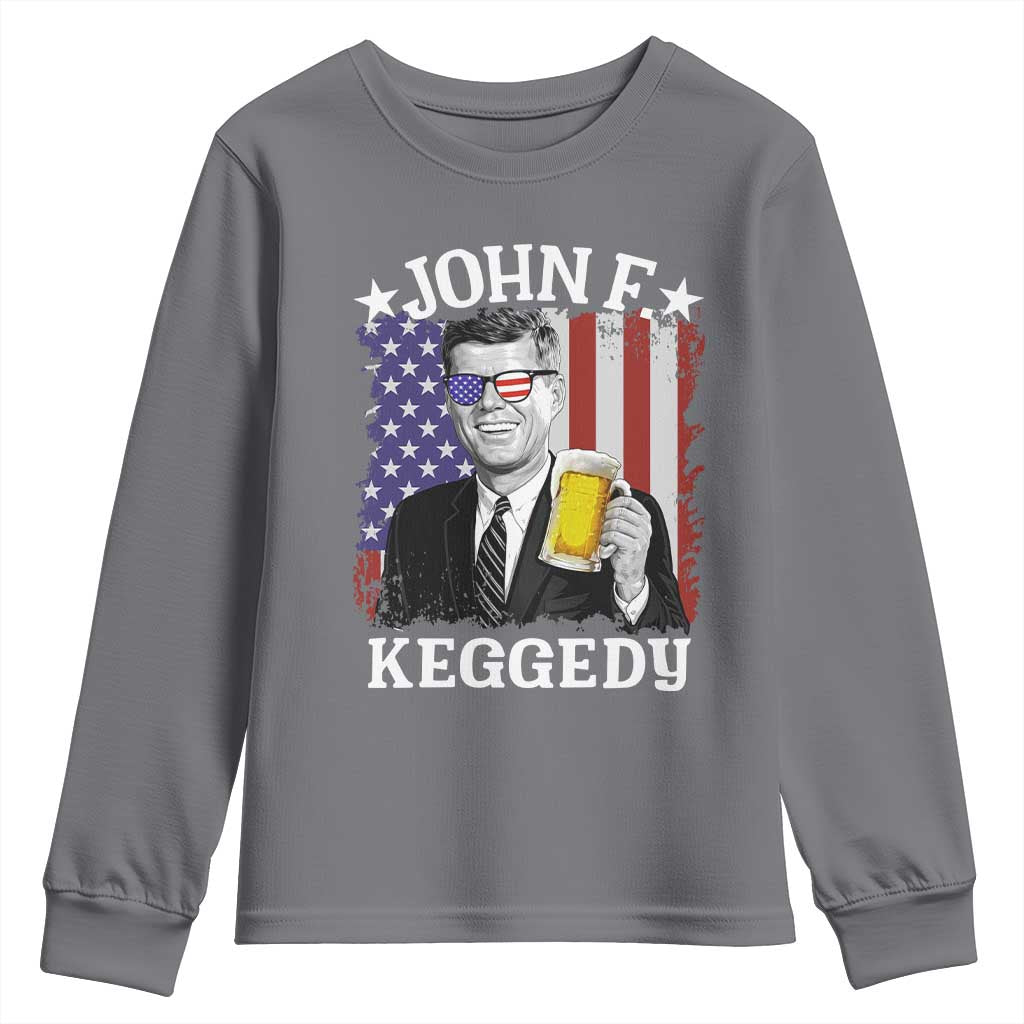 John F Kennedy Youth Sweatshirt 4th of July America Flag Beer