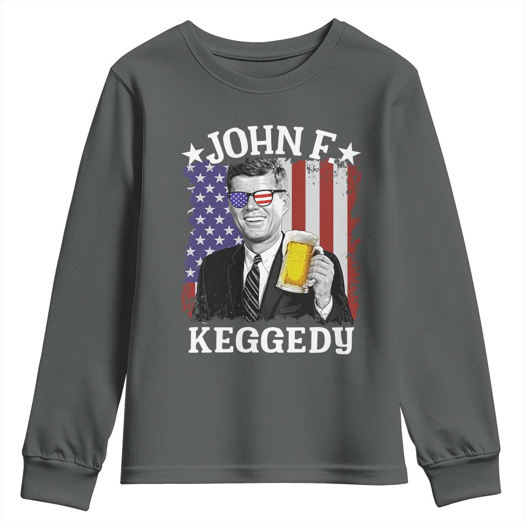 John F Kennedy Youth Sweatshirt 4th of July America Flag Beer