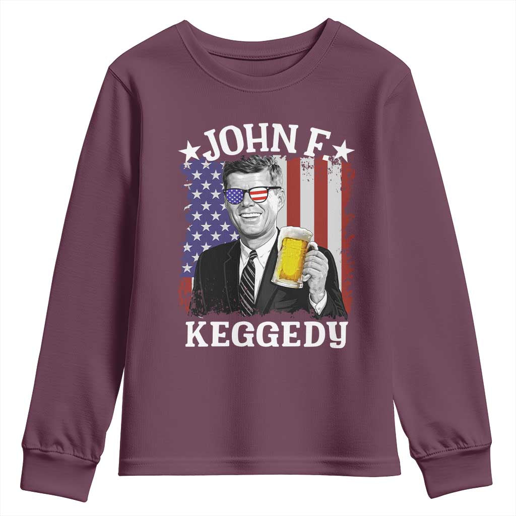 John F Kennedy Youth Sweatshirt 4th of July America Flag Beer
