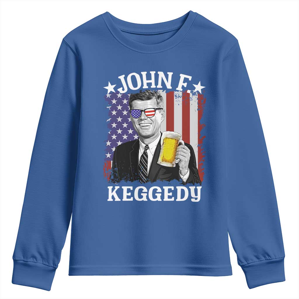 John F Kennedy Youth Sweatshirt 4th of July America Flag Beer