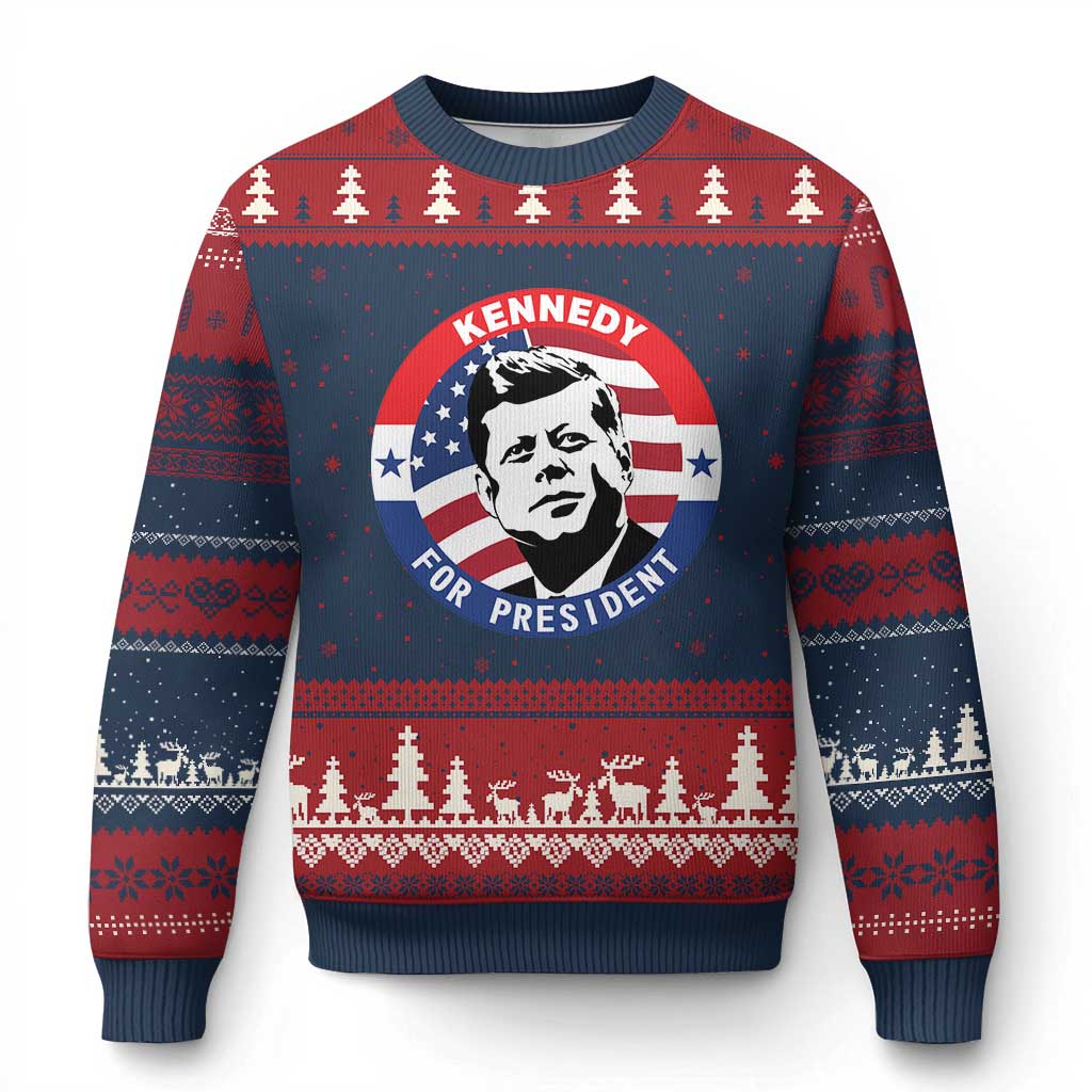 John F Kennedy US President American History Ugly Christmas Sweater