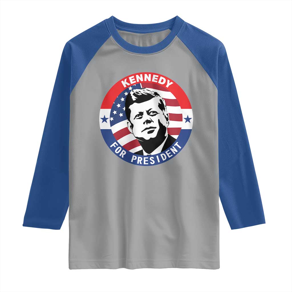 John F Kennedy US President American History Raglan Shirt