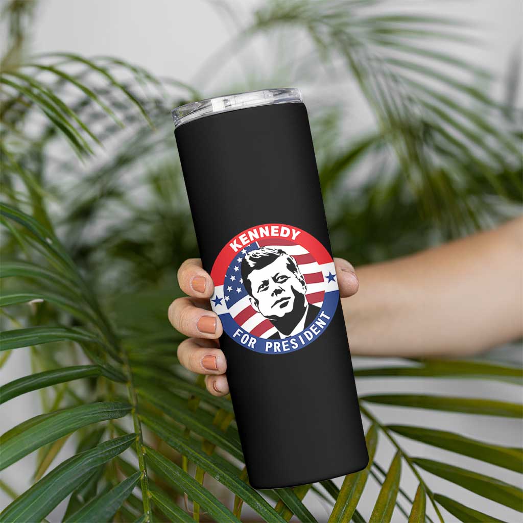 John F Kennedy US President American History Skinny Tumbler