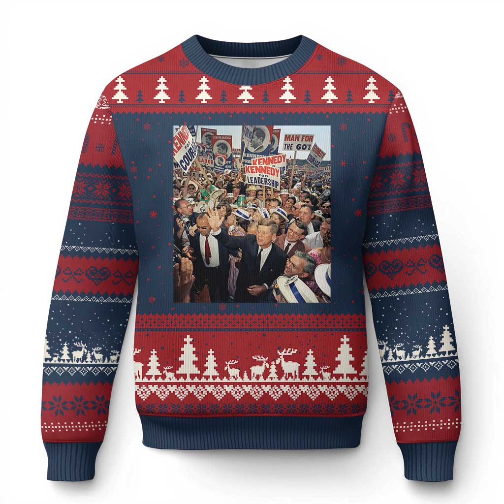 John F Kennedy American President History Ugly Christmas Sweater
