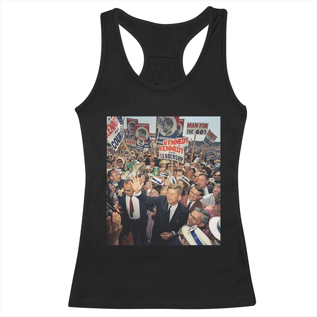 John F Kennedy American President History Racerback Tank Top