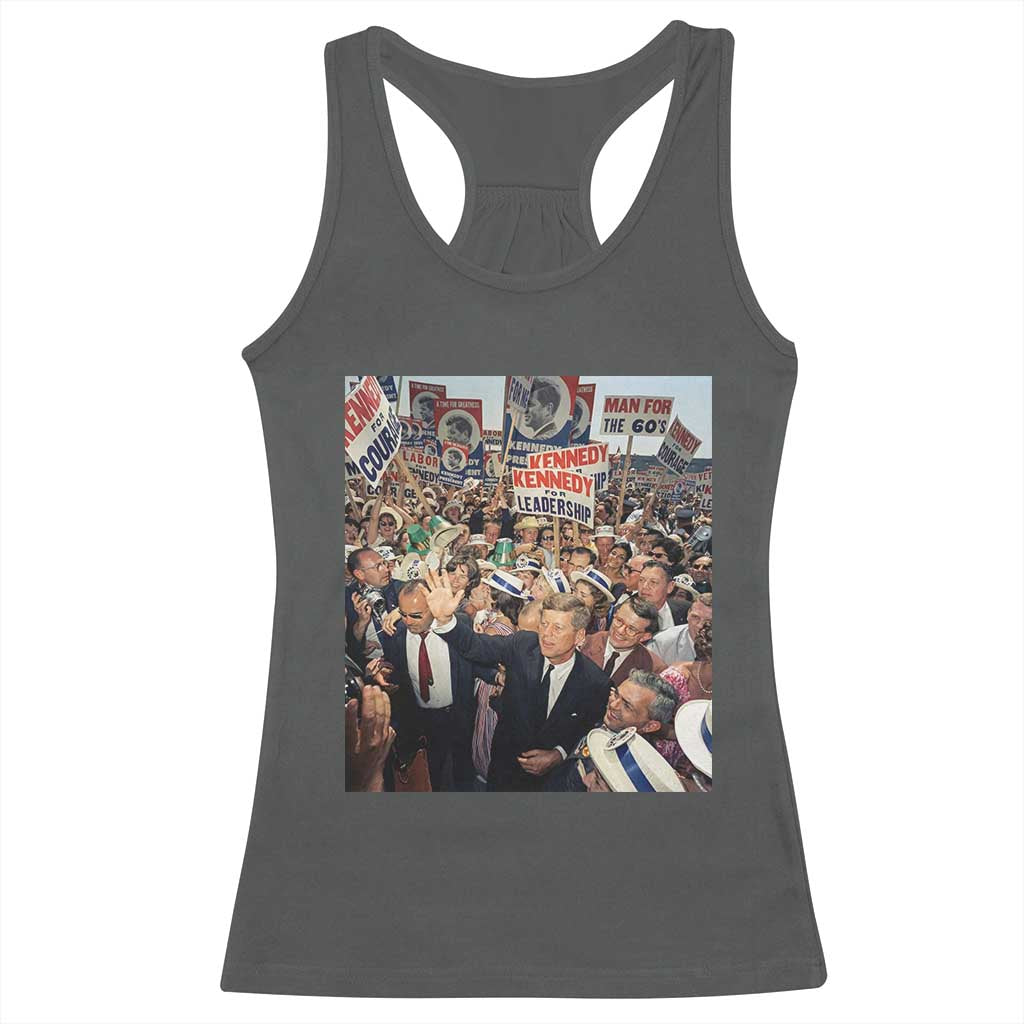John F Kennedy American President History Racerback Tank Top