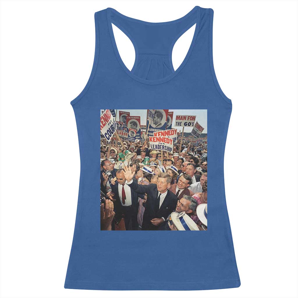 John F Kennedy American President History Racerback Tank Top