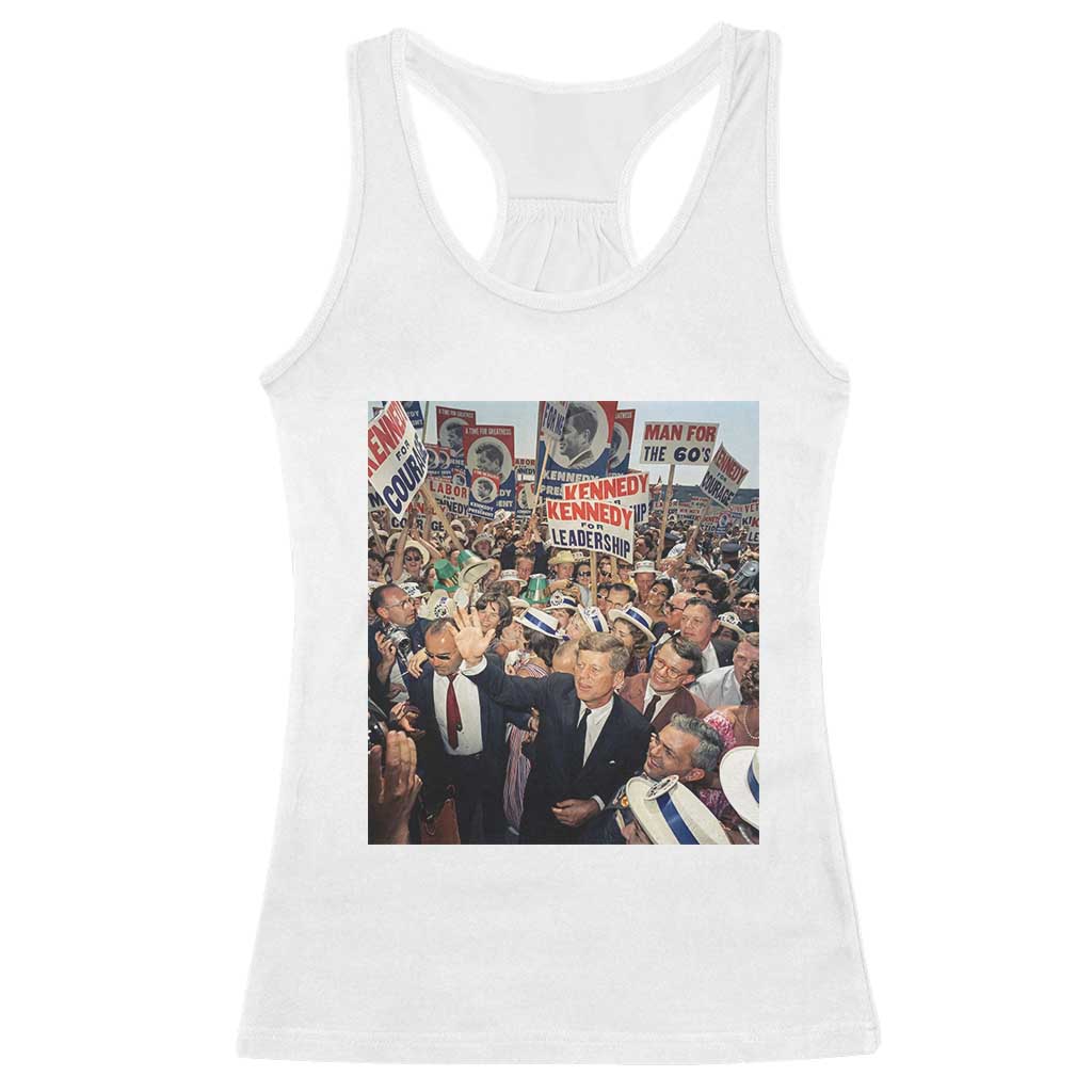 John F Kennedy American President History Racerback Tank Top