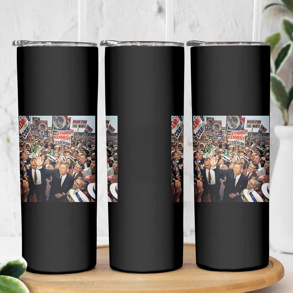 John F Kennedy American President History Skinny Tumbler