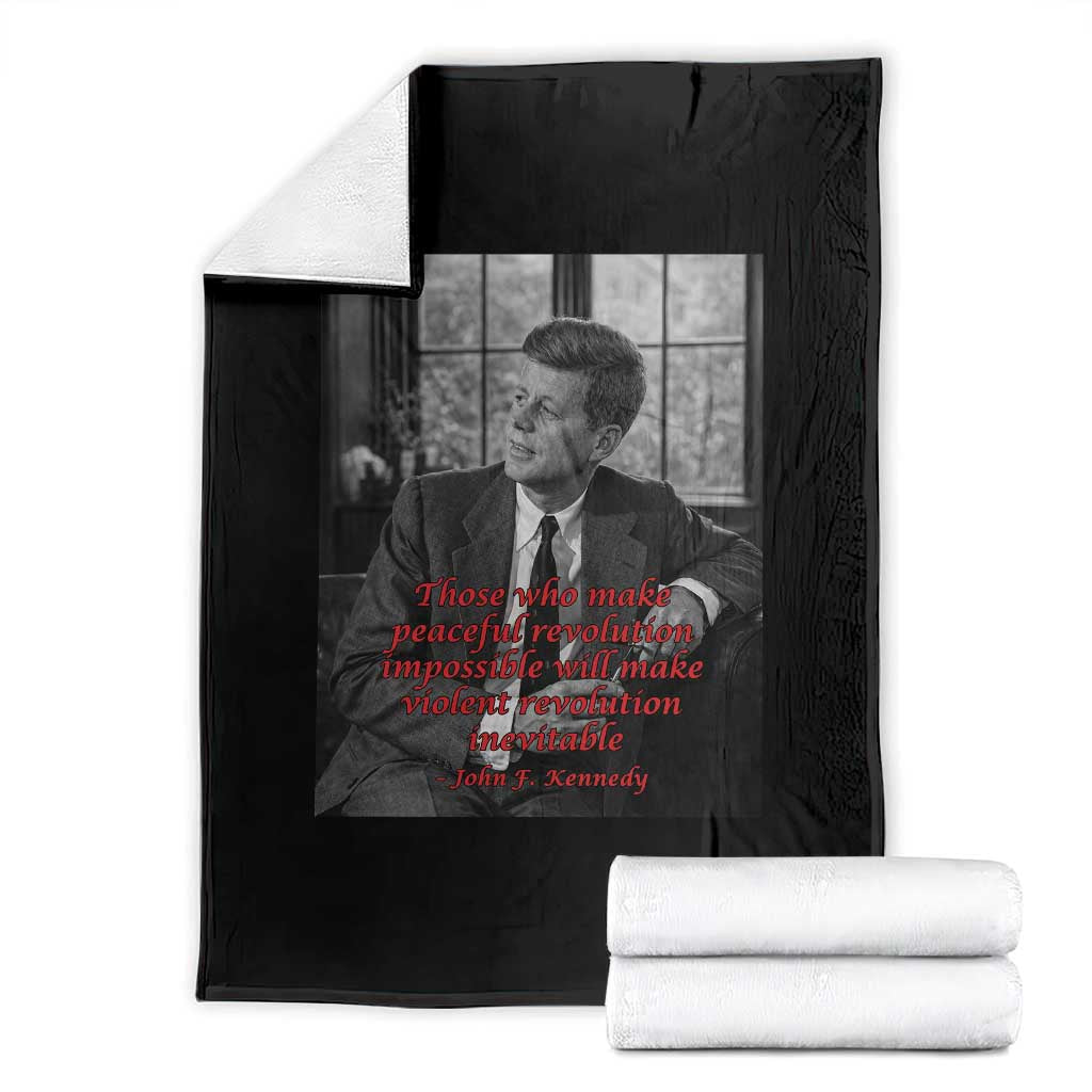 John F Kennedy Quote Throw Blanket American President History US Presidential Leader