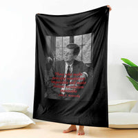 John F Kennedy Quote Throw Blanket American President History US Presidential Leader