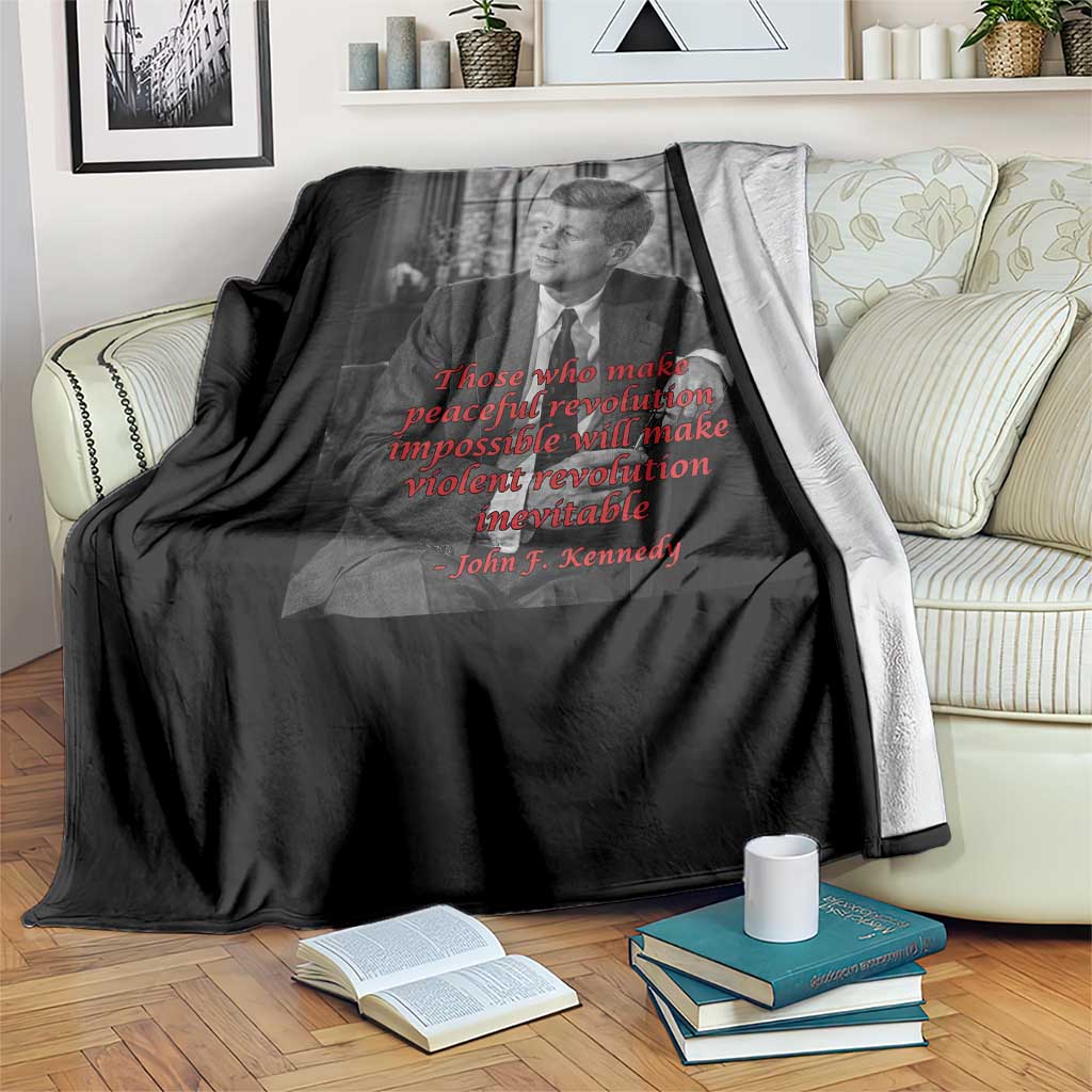 John F Kennedy Quote Throw Blanket American President History US Presidential Leader