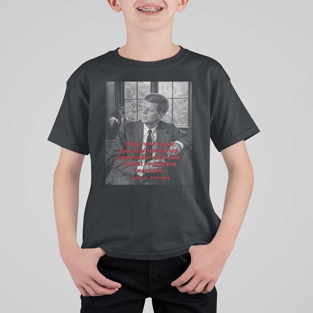 John F Kennedy Quote T Shirt For Kid American President History US Presidential Leader