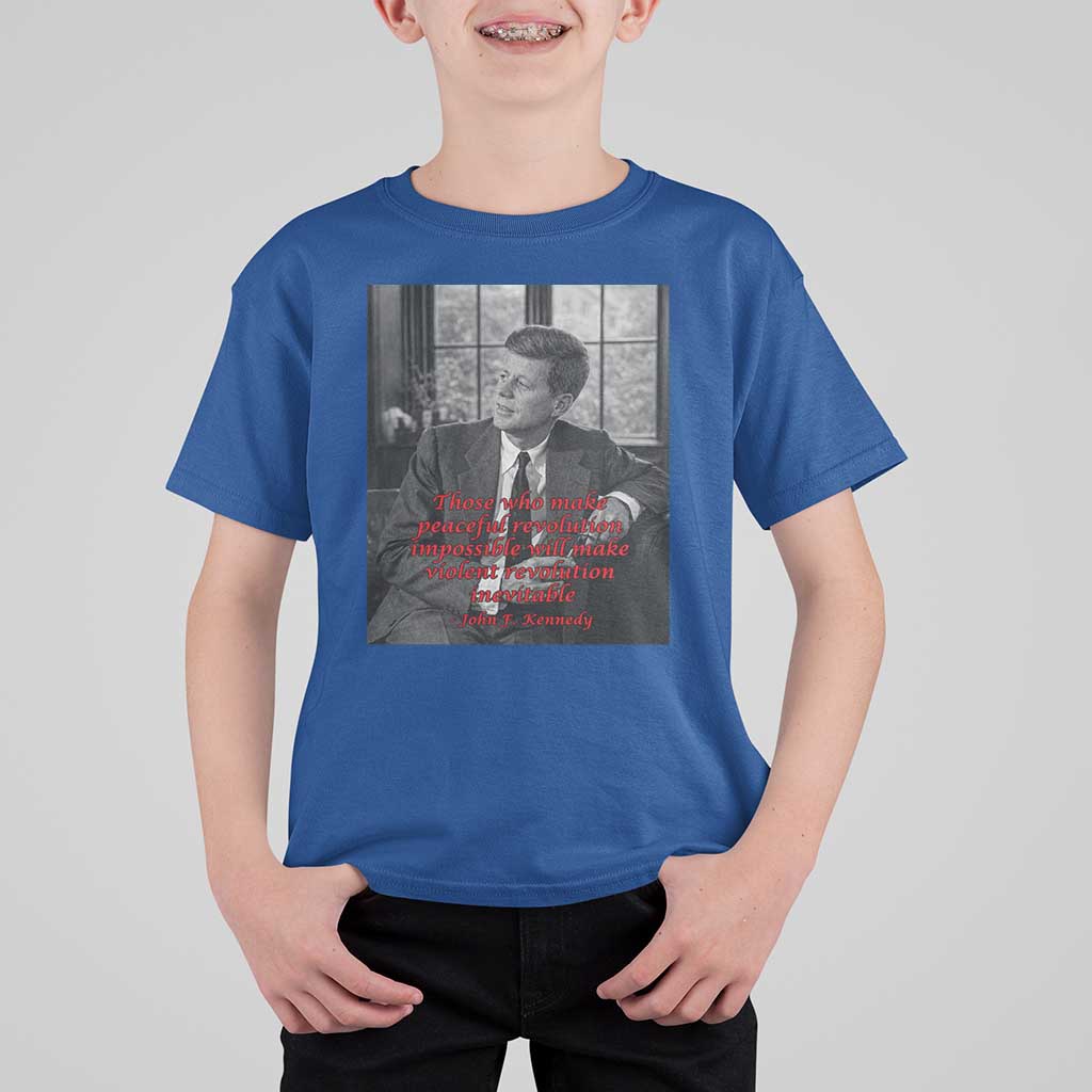 John F Kennedy Quote T Shirt For Kid American President History US Presidential Leader