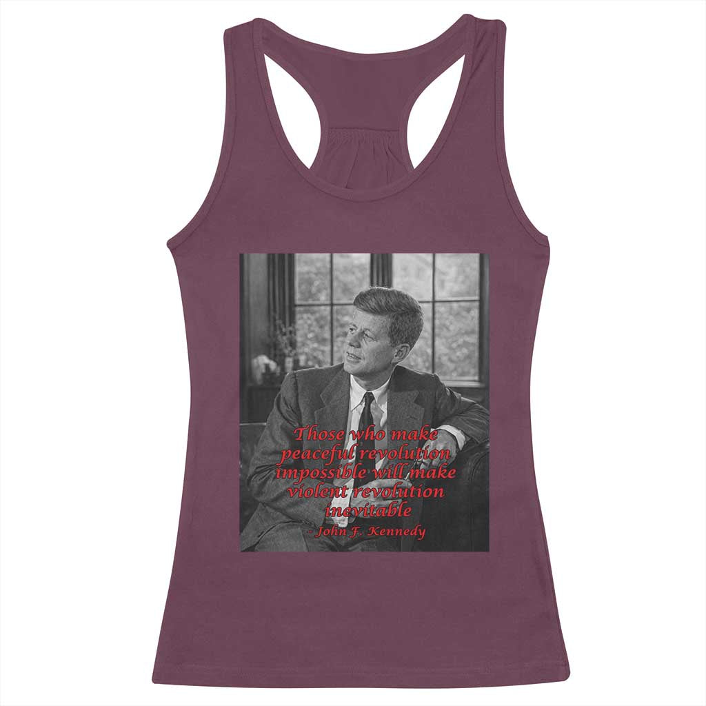 John F Kennedy Quote Racerback Tank Top American President History US Presidential Leader