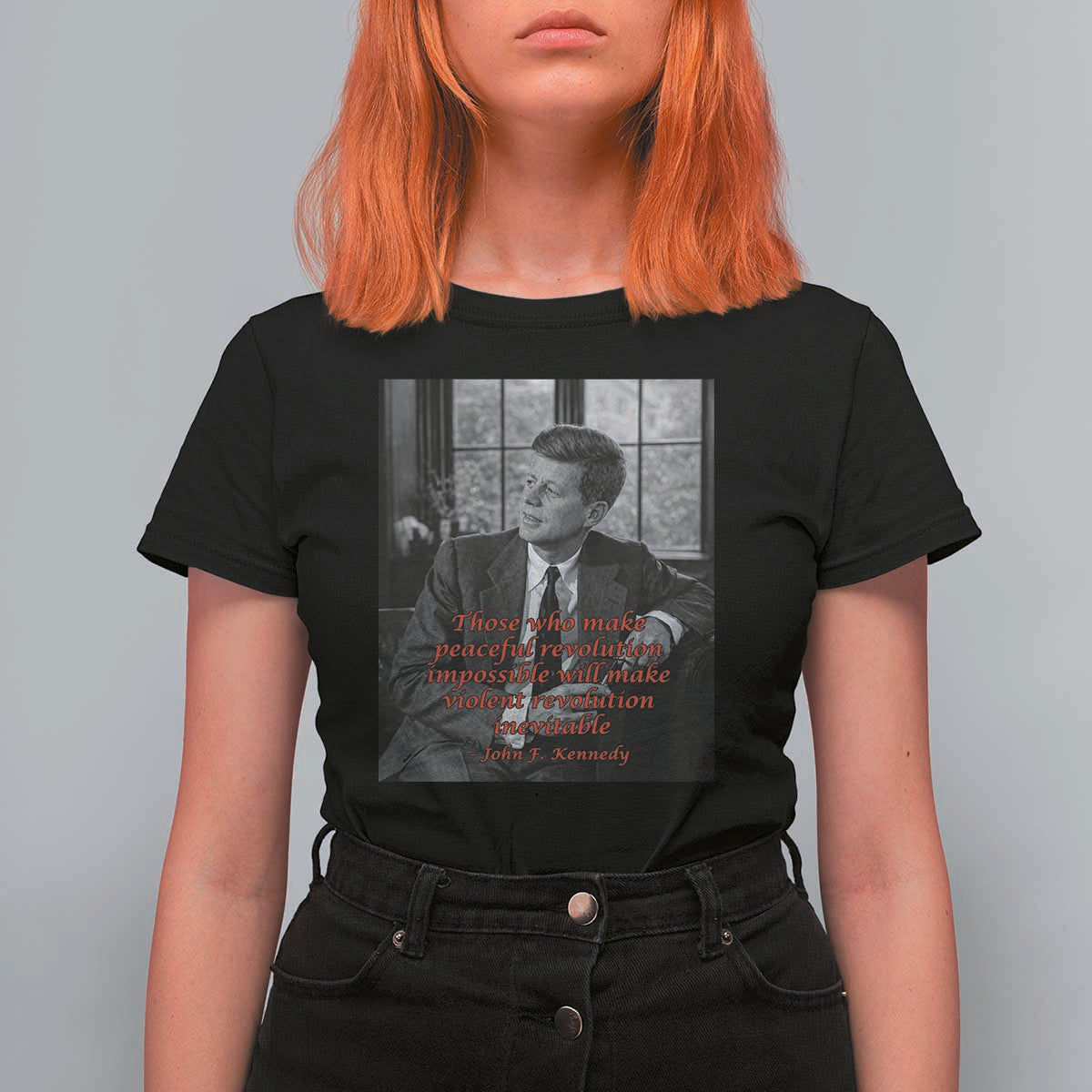 John F Kennedy Quote T Shirt For Women American President History US Presidential Leader