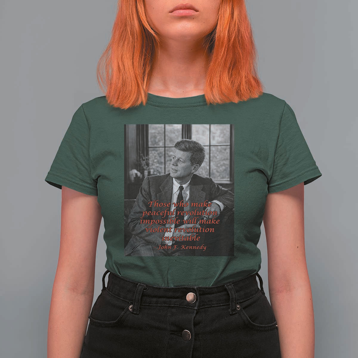 John F Kennedy Quote T Shirt For Women American President History US Presidential Leader