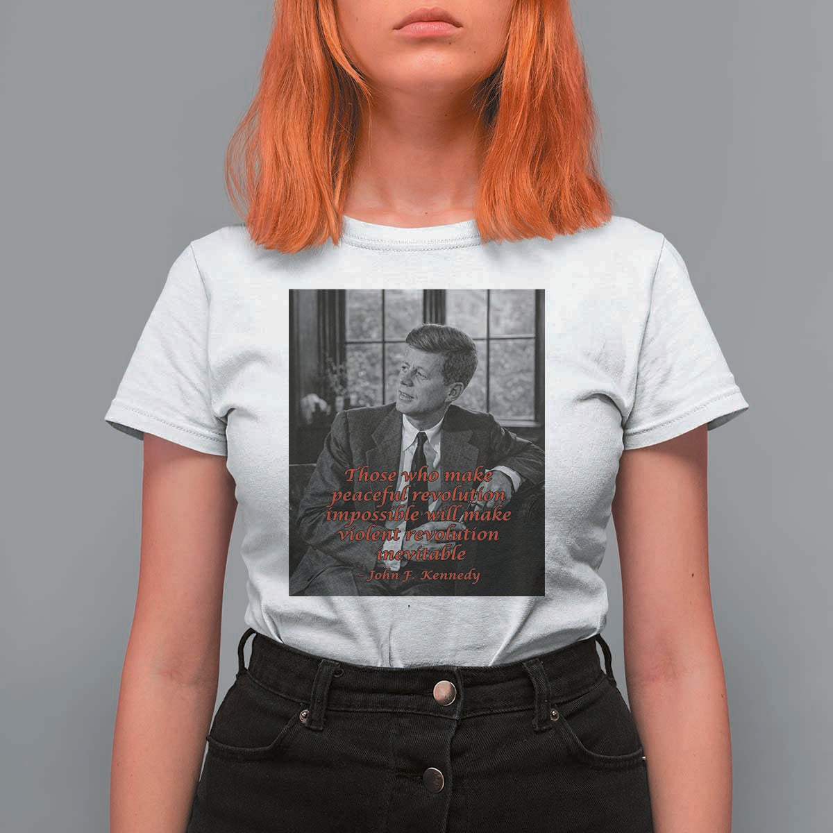 John F Kennedy Quote T Shirt For Women American President History US Presidential Leader