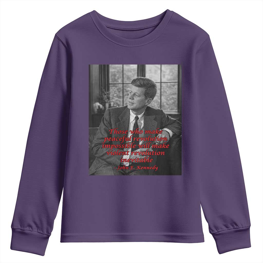 John F Kennedy Quote Youth Sweatshirt American President History US Presidential Leader