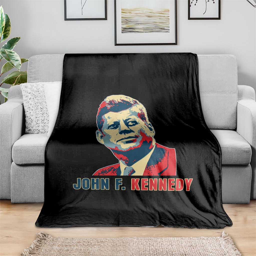 John F Kennedy American Flag US President Throw Blanket