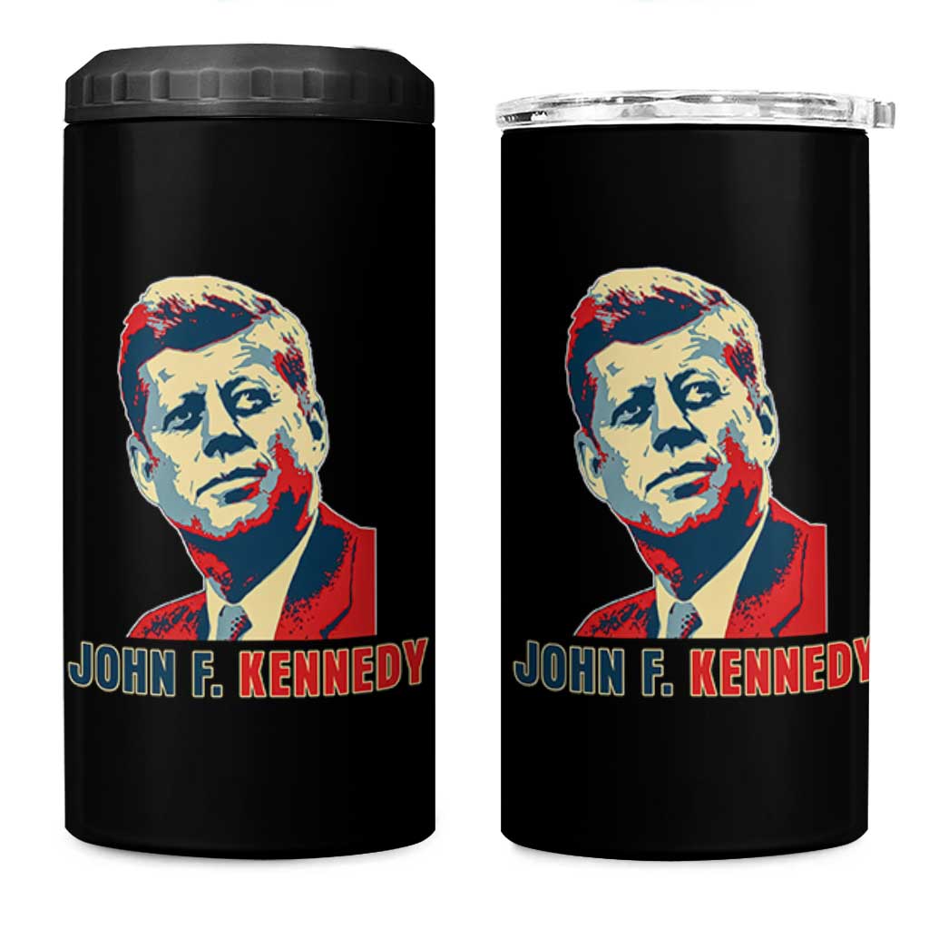 John F Kennedy American Flag US President 4 in 1 Can Cooler Tumbler