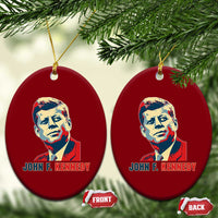 John F Kennedy American Flag US President Ceramic Ornament