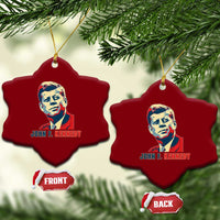 John F Kennedy American Flag US President Ceramic Ornament