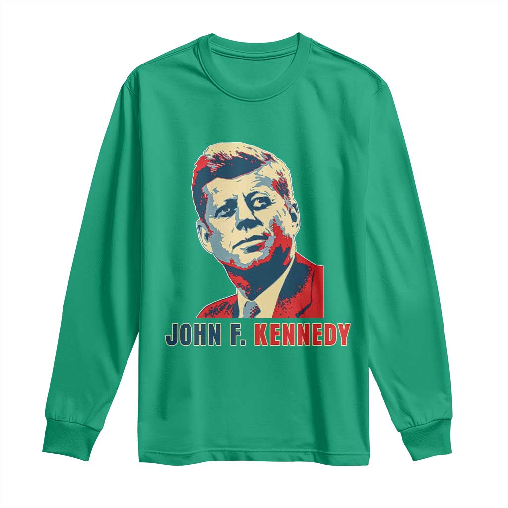 John F Kennedy American Flag US President Long Sleeve Shirt