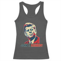 John F Kennedy American Flag US President Racerback Tank Top