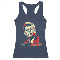 John F Kennedy American Flag US President Racerback Tank Top